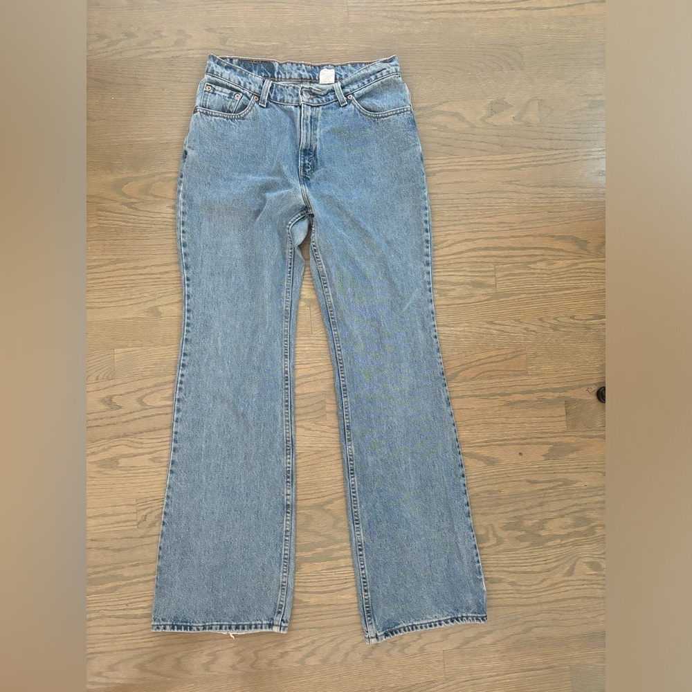 Vintage Levi's 519 Low Flare Light Wash 70's Style Jeans Size 11 juniors/L